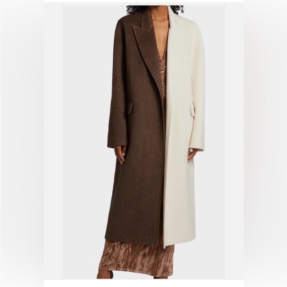 NWT RONNY KOBO
WENDALIN WOOL TWO
TONE COAT BROWN IVORY - Picture 9 of 13